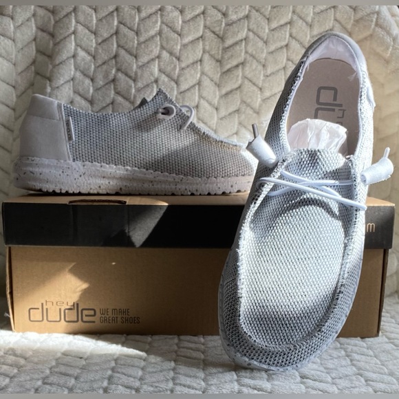 NWT in box HEY DUDE Wendy Sox Stone White size 7 - Picture 4 of 15